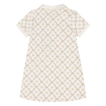 Younger Girls Ivory Logo Polo Dress