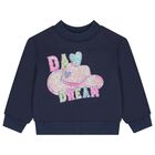 Girls Navy Blue Sequin Sweatshirt, 1, hi-res