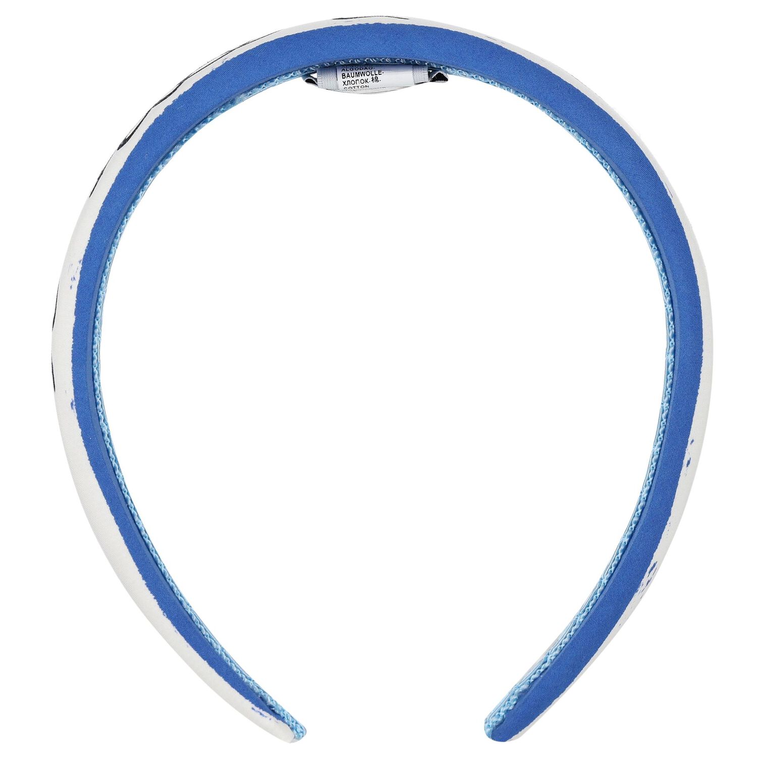 Girls White & Blue Logo Padded Headband, 1, hi-res