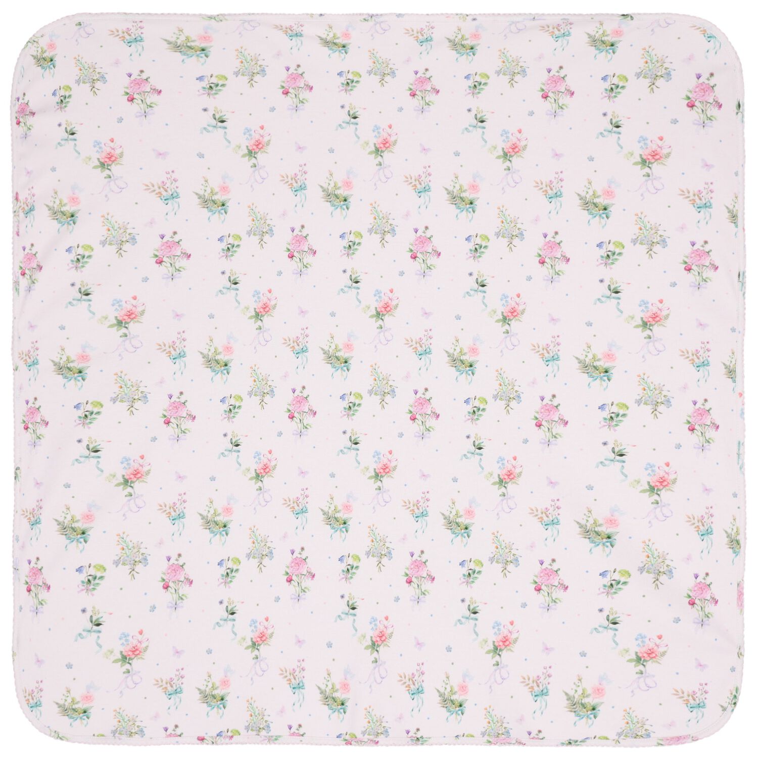 Baby Girls Pink Floral Blanket, 1, hi-res