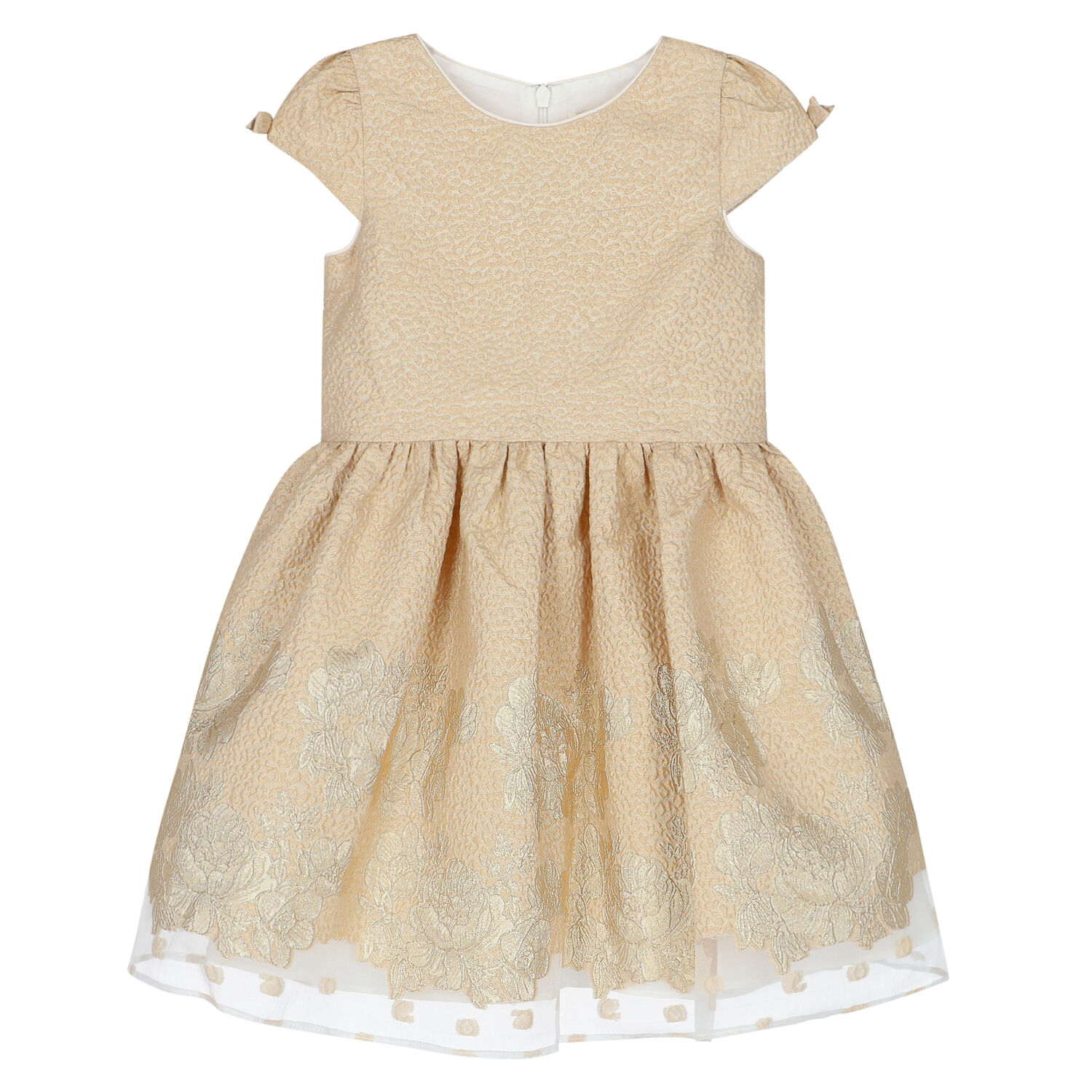 فستان عيد بروكاد باللون الذهبي, 1, hi-res image number null