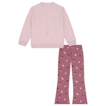 Girls Pink Teddy Bear Leggings Set