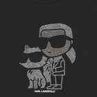 توب بأكمام طويلة بالشعار باللون الأسود للبنات  , 1, hi-res