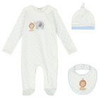 Baby Boys Ivory Babygrow Gift Set, 3, hi-res
