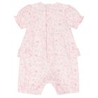 Baby Girls Pink Floral Romper, 1, hi-res
