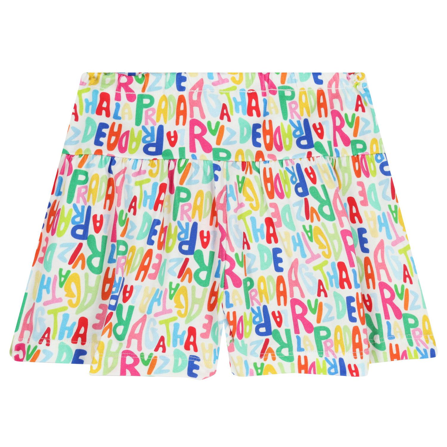 Girls White Logo Shorts, 1, hi-res