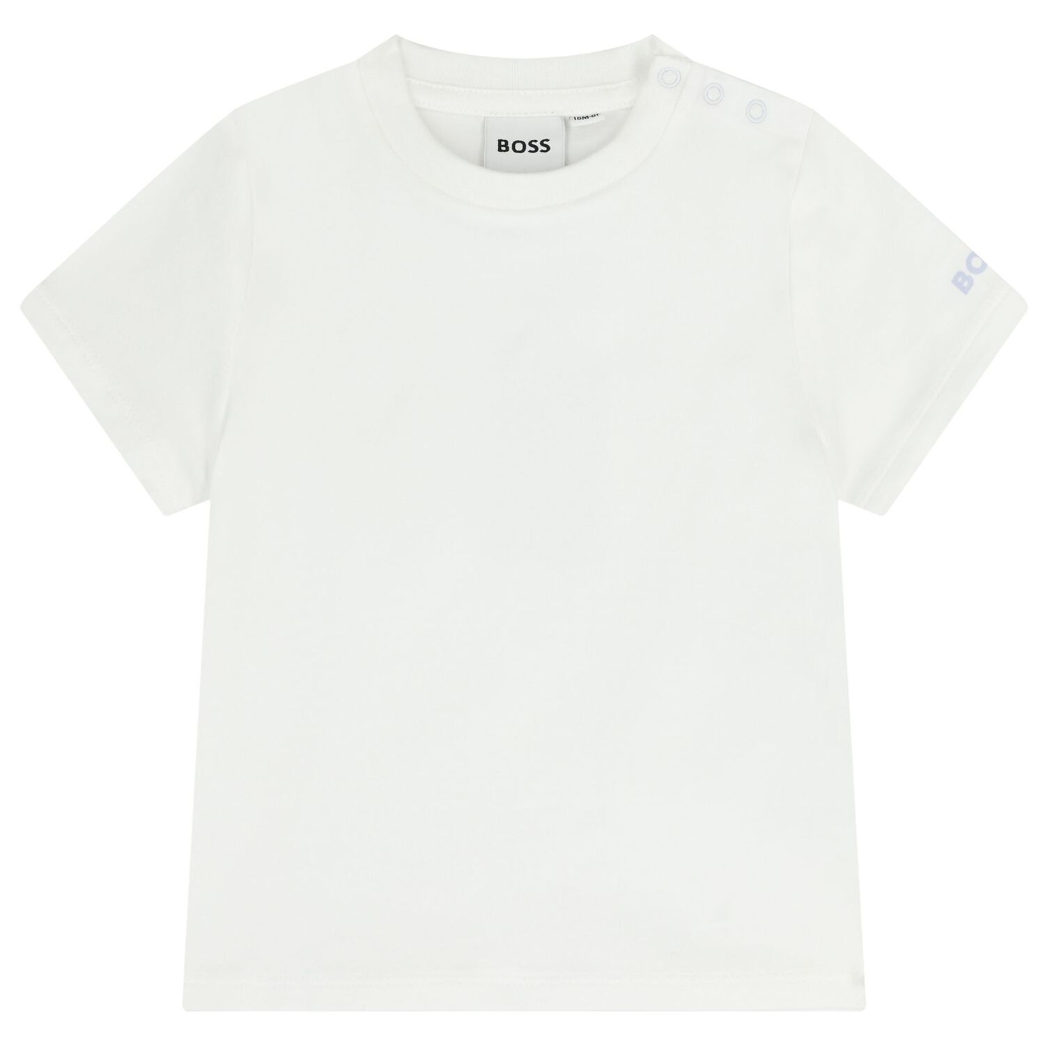 طقم ملابس أطفال أولاد باللونين الأبيض و الأزرق مخطط بشعار, 2, hi-res