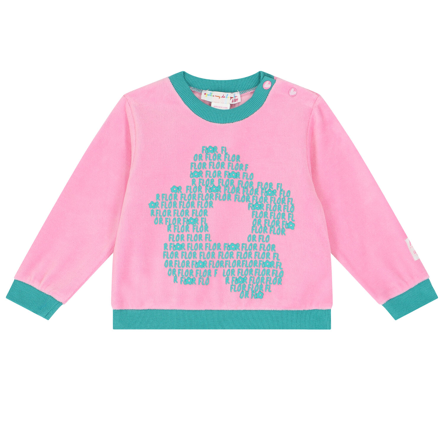 طقم تنورة بنات باللون الوردى والاخضر, 1, hi-res