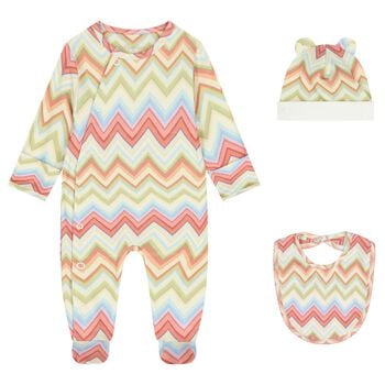 Multi-Coloured Zig Zag Babygrow Gift Set 