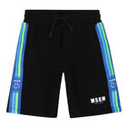 Boys Black Logo Shorts, 1, hi-res