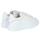 Girls White Logo Trainers, 1, hi-res