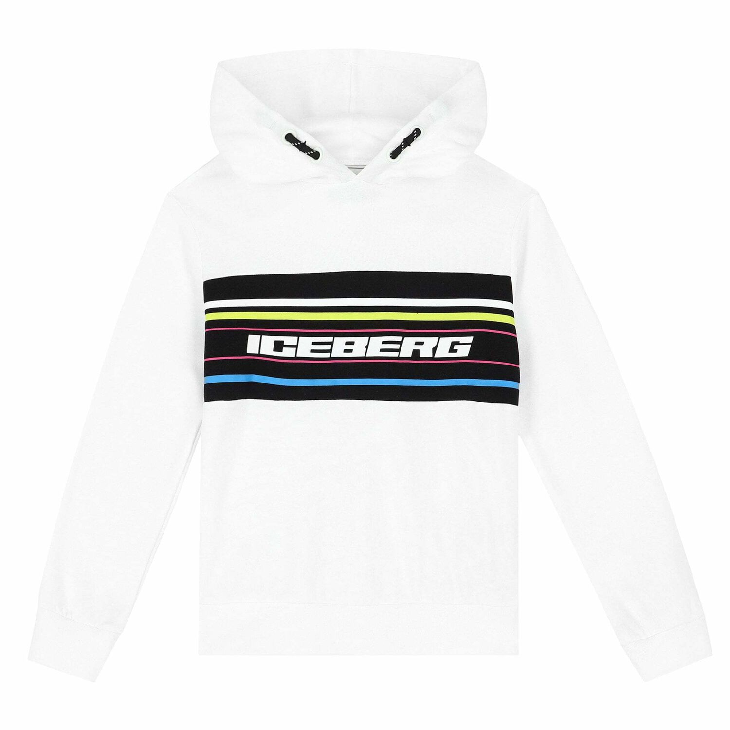 Boys White & Black Logo Hooded Top, 1, hi-res image number null