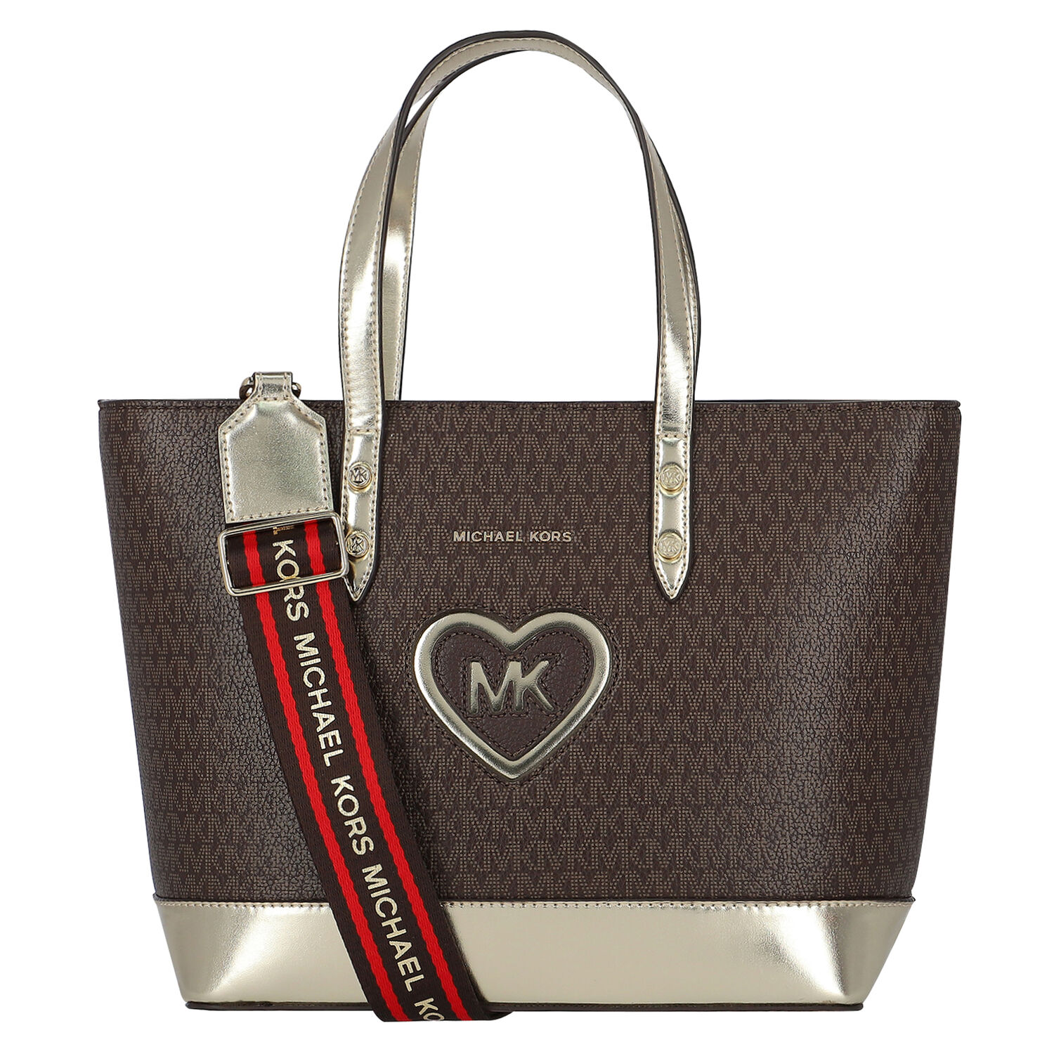 حقيبة كتف بالشعار باللون البنى للبنات, 1, hi-res image number null