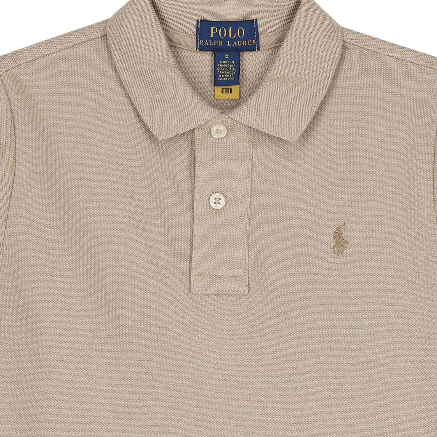 Boys Beige Logo Polo Shirt, 1, hi-res image number null