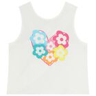 طقم شورت باللون الابيض  مزين بالزهور للبنات, 1, hi-res