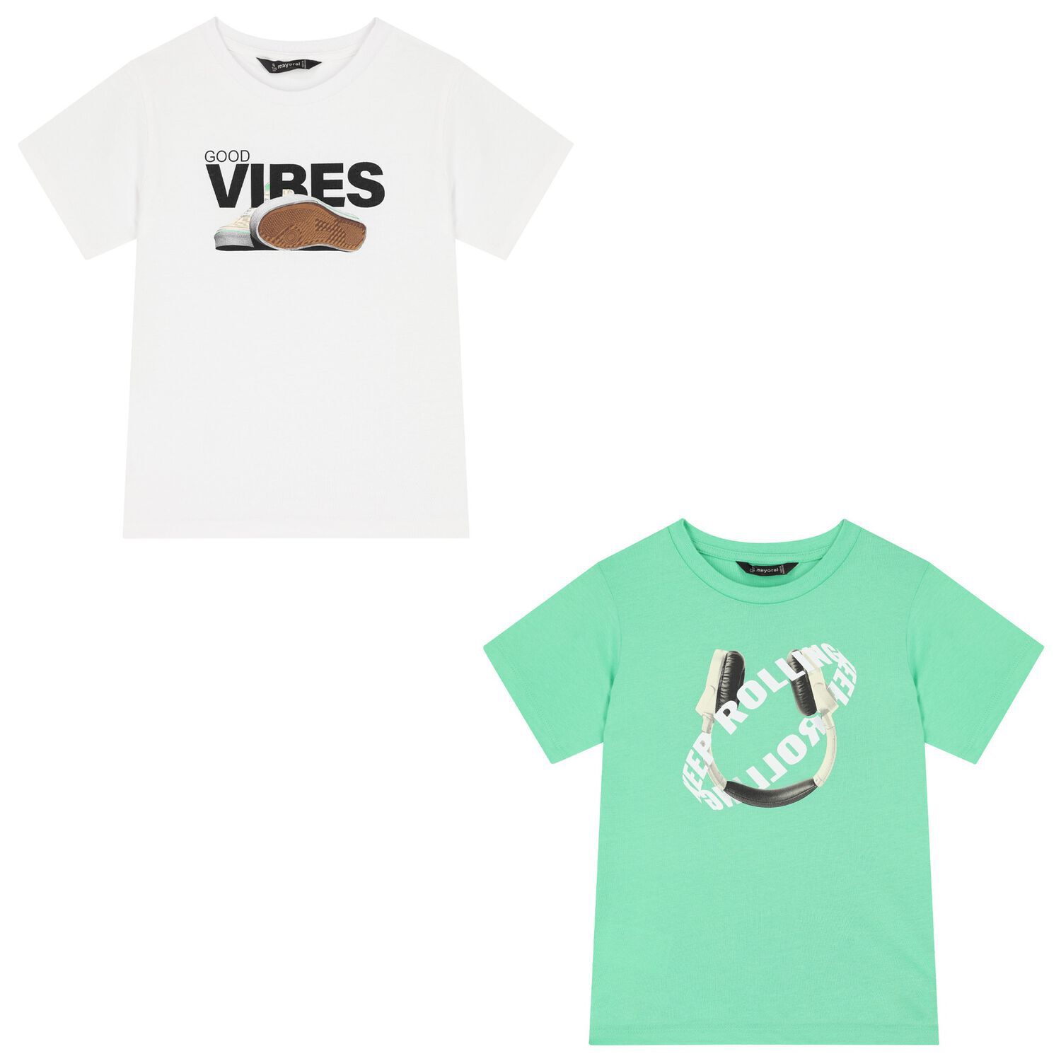 تي شيرتات مطبوعة باللونين الأخضر والأبيض للأولاد, 1, hi-res image number null