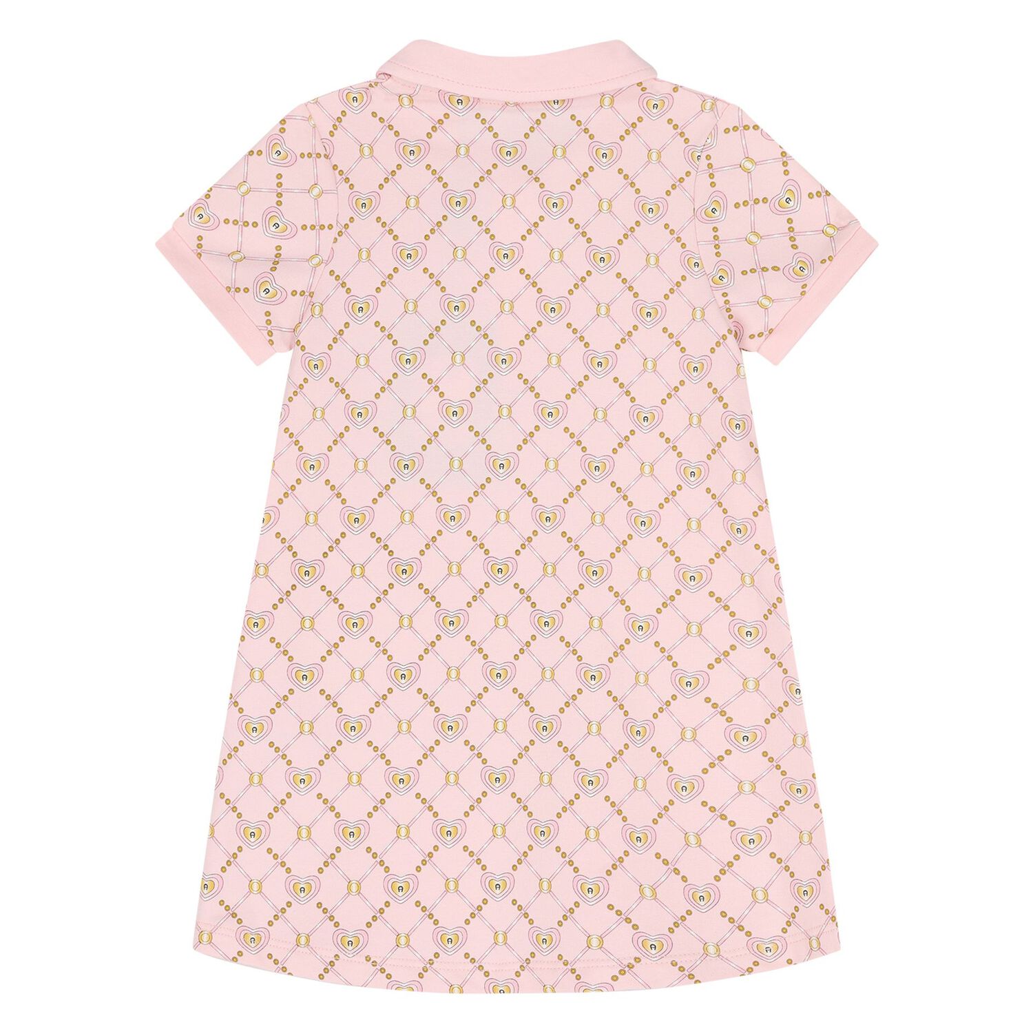 Younger Girls Pink Logo Polo Dress, 2, hi-res