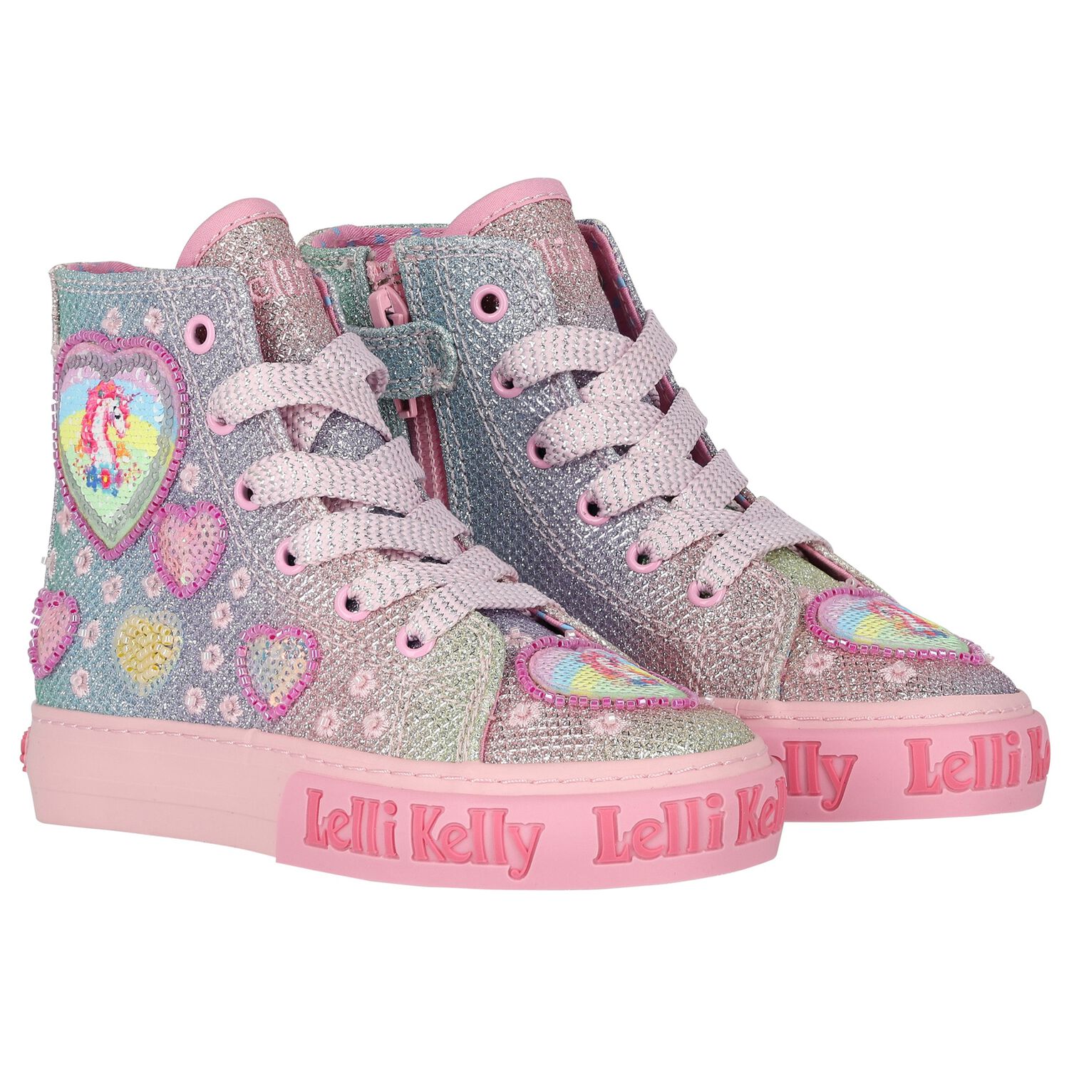 Girls Multi-Colored UnicornTrainers, 1, hi-res