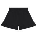 Girls Black Logo Shorts, 2, hi-res
