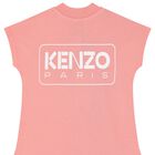 Girls Pink Logo Dress, 1, hi-res