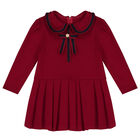 Girls Red Pleated Dress, 2, hi-res