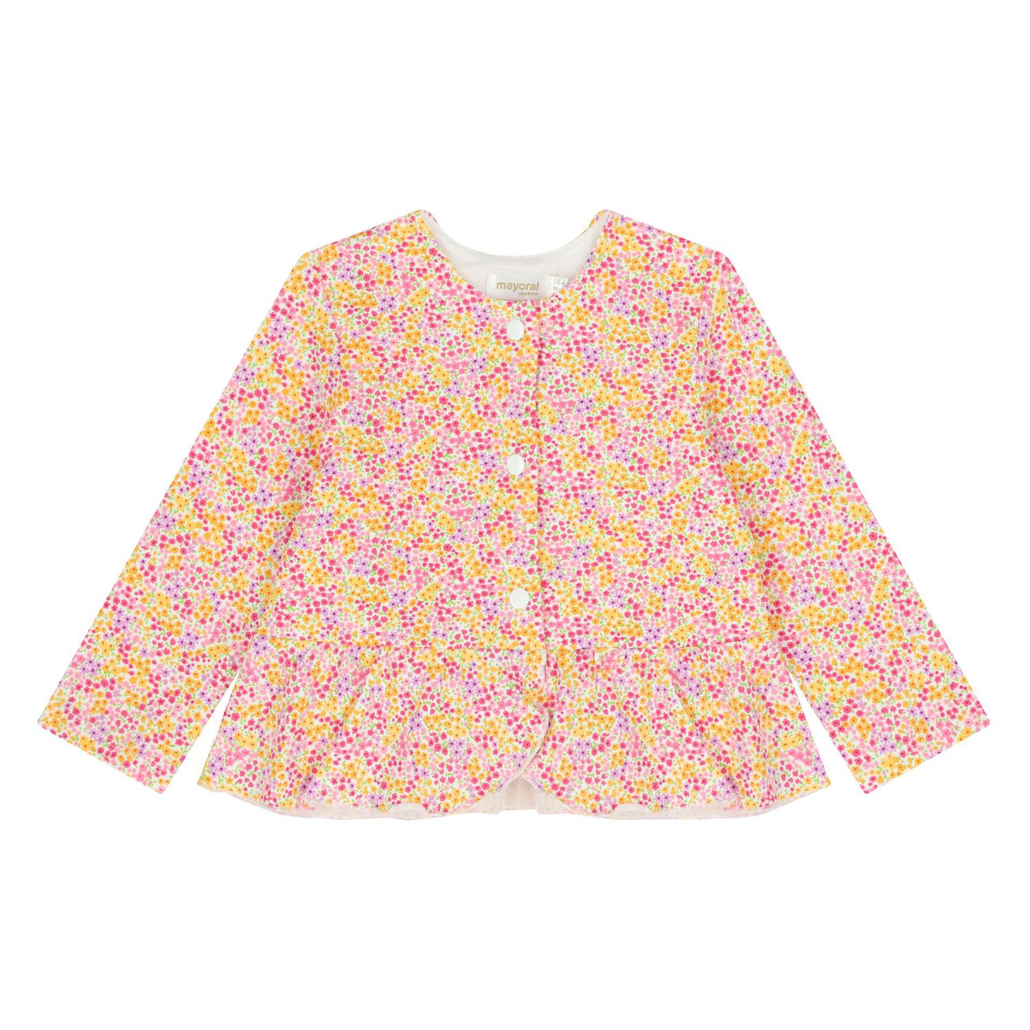 (طقم ليجنز للبنات الصغيرات مزين بالزهور  باللون الابيض والوردي ( 3 قطع, 1, hi-res