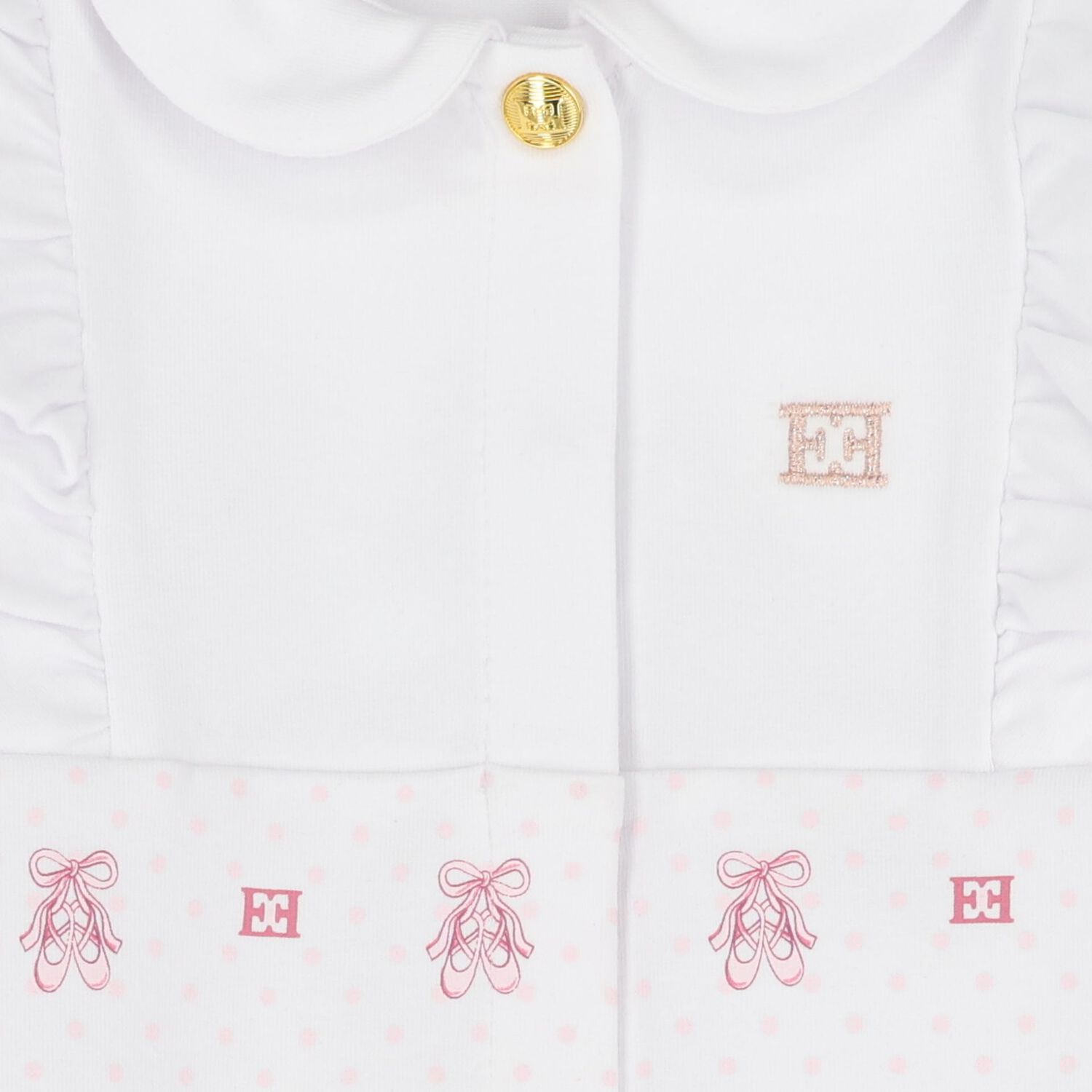 Baby Girls White & Pink Logo Babygrow, 1, hi-res