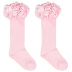Girls Pink Ruffled Socks, 3, hi-res