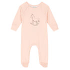 Baby Girls Pink Logo Babygrow, 1, hi-res