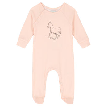 Baby Girls Pink Logo Babygrow