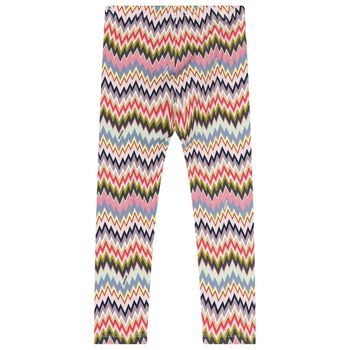 Girls Pink & Purple Zigzag Leggings