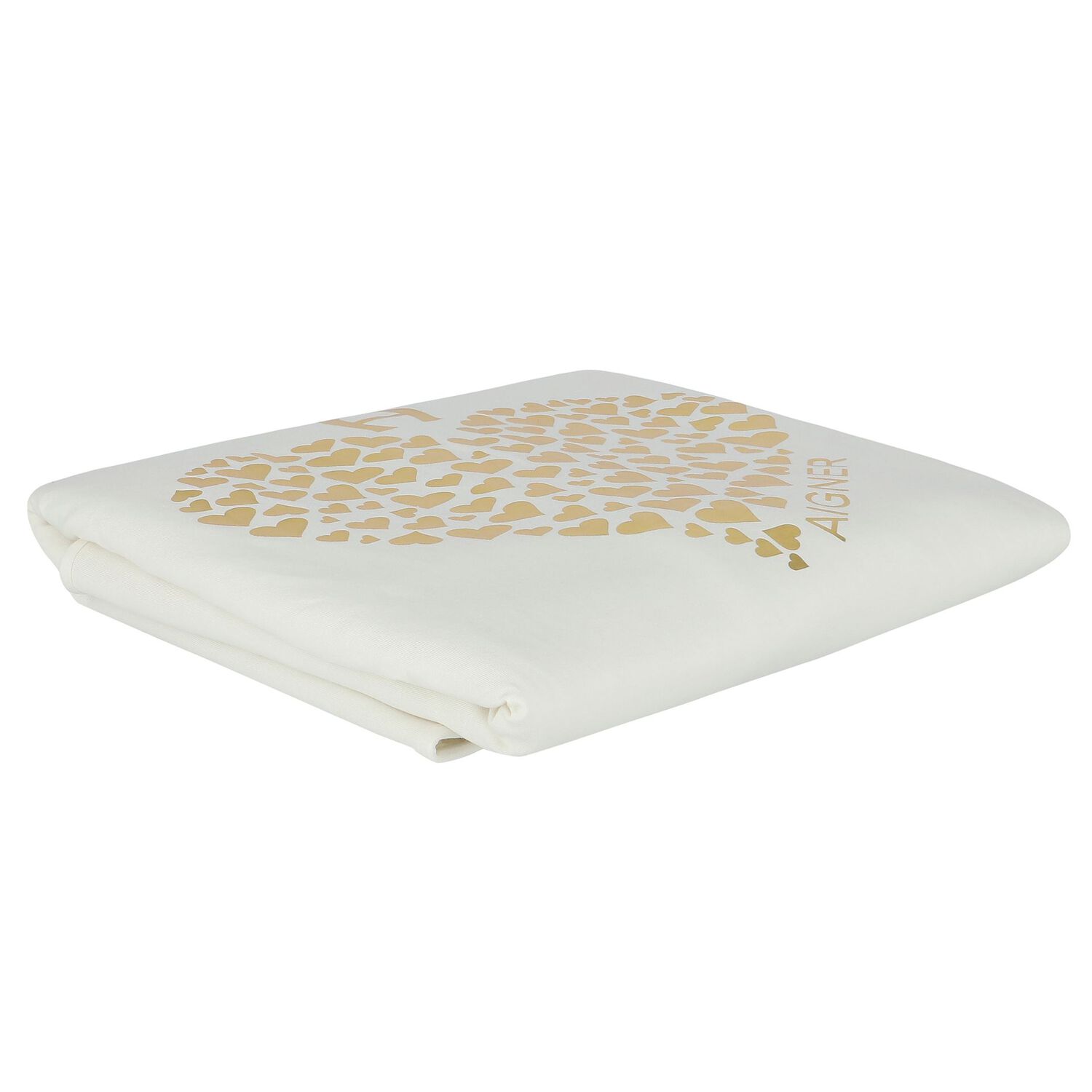 Baby Girls Ivory Heart Logo Blanket, 1, hi-res