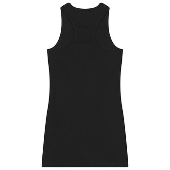 فستان باللون أسود بشعار للبنات