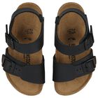 صندل بالجلد الصناعي باللون الاسود , 1, hi-res