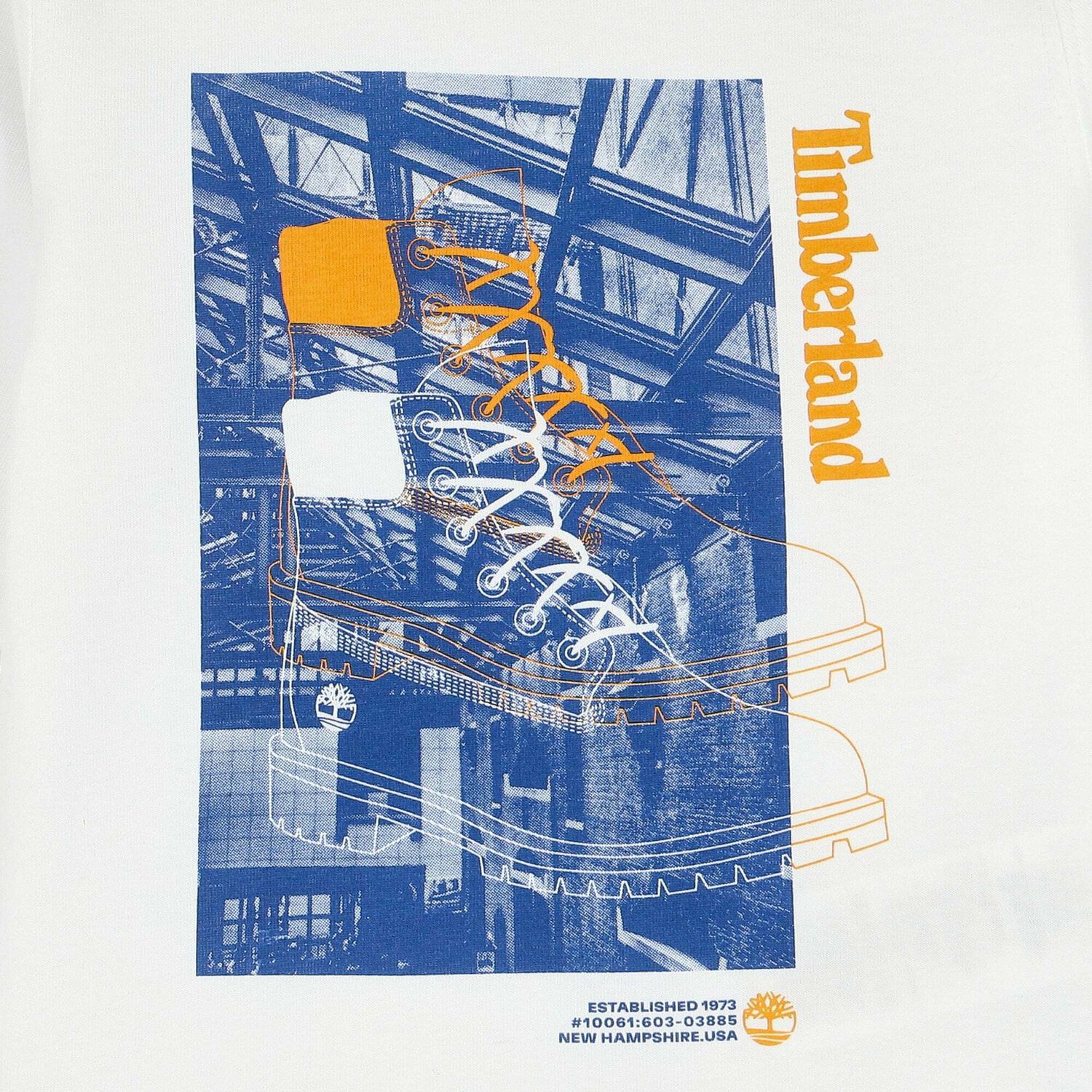 Younger Boys White & Blue Logo Long Sleeve Top, 1, hi-res