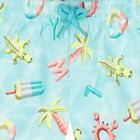 Younger Boys Aqua Swim Shorts & Reversible Hat Set, 3, hi-res