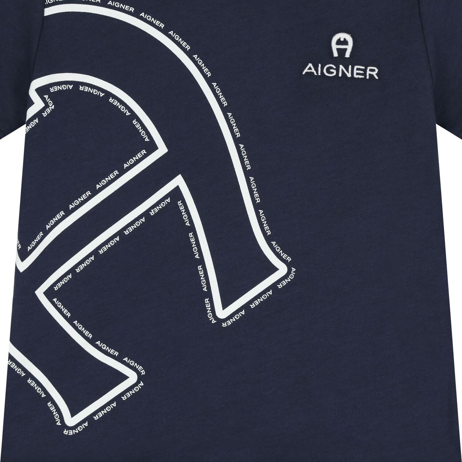 Younger Boys Navy Blue Logo T-Shirt , 3, hi-res