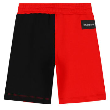 Boys Red & Black Thunderbolt Shorts