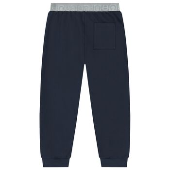 Boys Navy Blue Logo Joggers