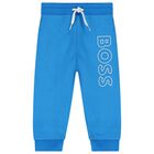 Younger Boys Blue Logo Joggers, 1, hi-res