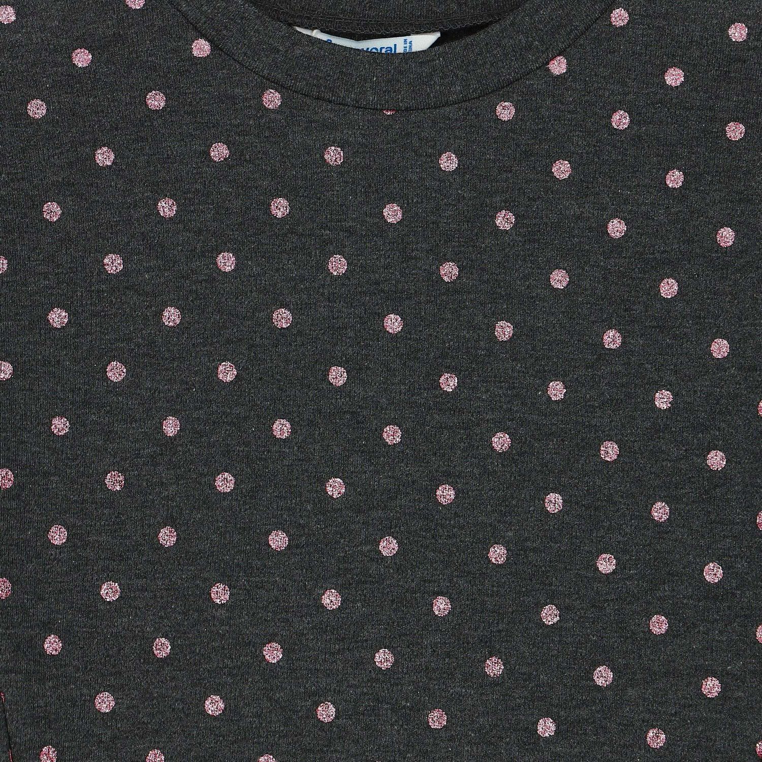 Girls Grey Dots Sweatshirt Dress, 1, hi-res image number null