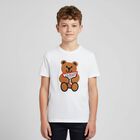 Younger Boys White Teddy Logo T-Shirt, 1, hi-res