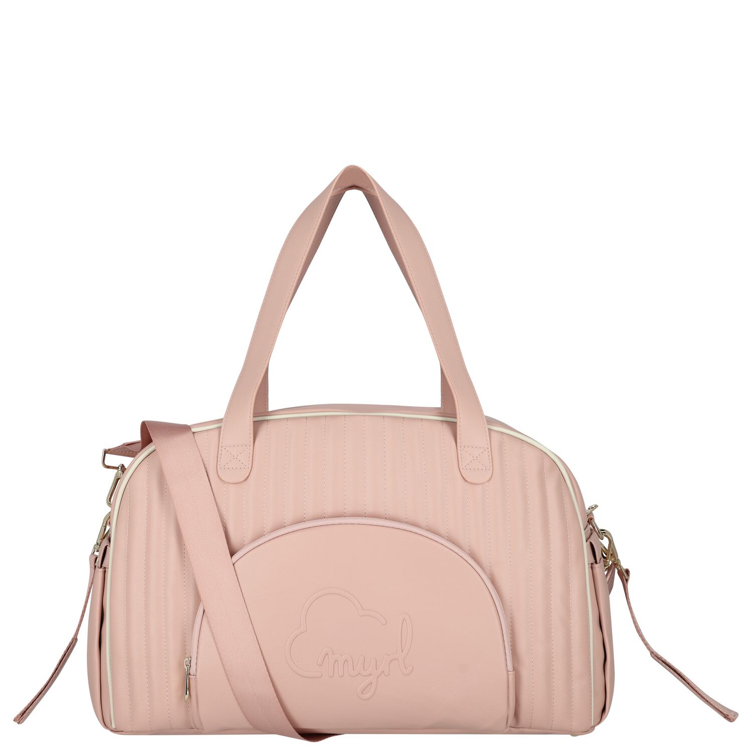 Pink Faux Leather Quilted Baby Changing Bag, 3, hi-res image number null