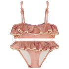 بيكيني الزهور الوردية للفتيات, 1, hi-res