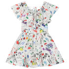 Girls Ivory Logo Dress, 1, hi-res