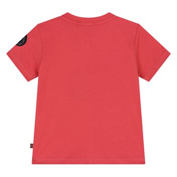 Younger Boys Red & White Logo T-Shirt