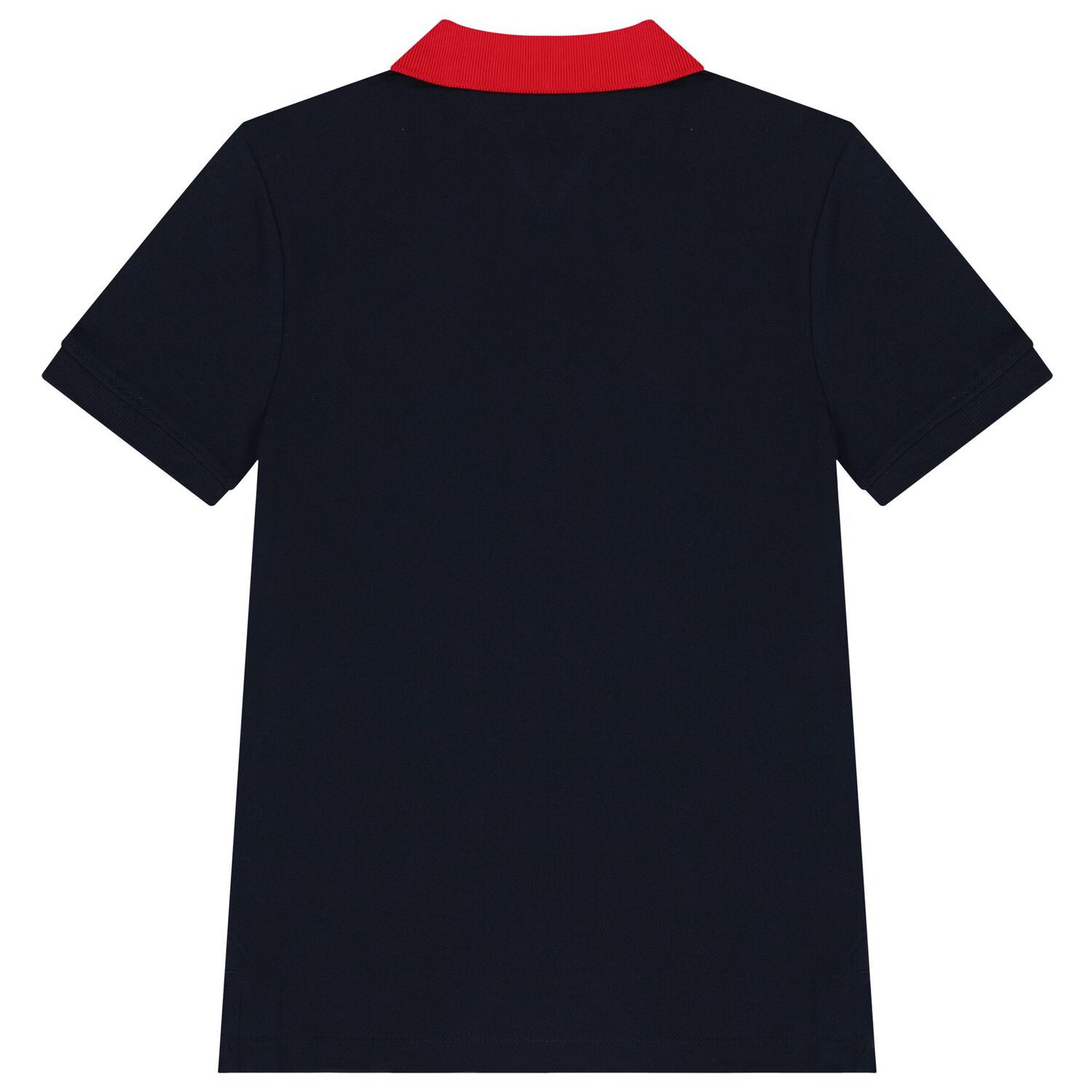 Boys Red & Navy Colourblock Cotton Polo Shirt, 1, hi-res