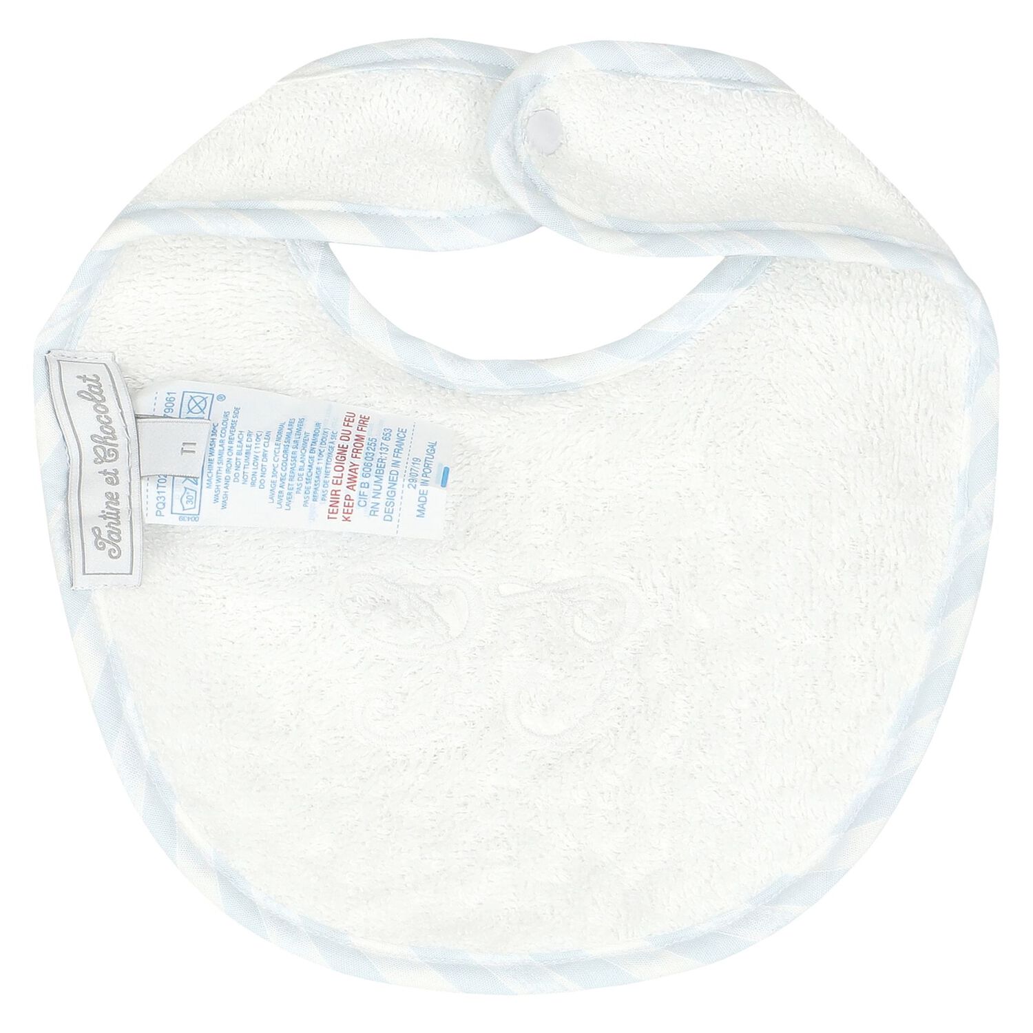 مريلة بالشعار باللون الازرق والابيض للاولاد, 1, hi-res image number null