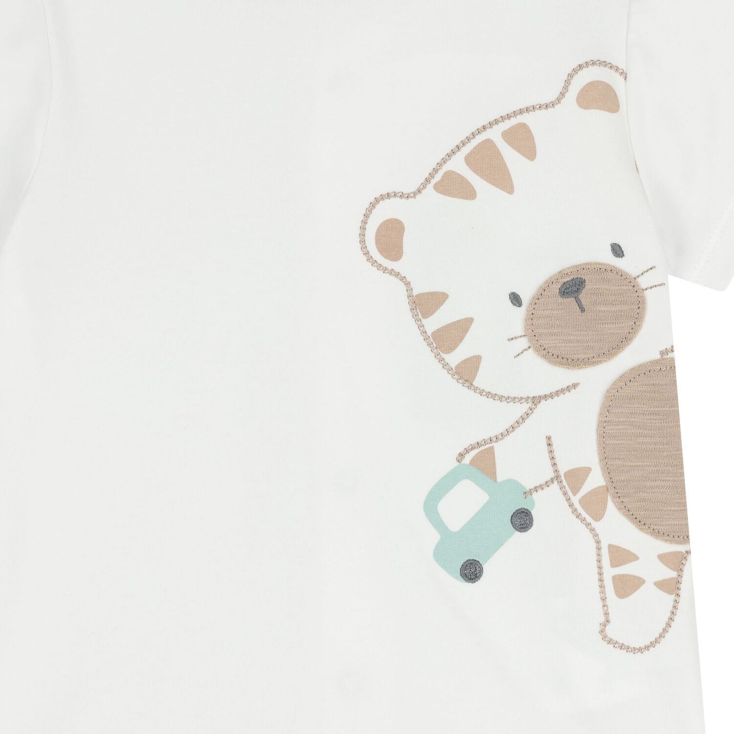 طقم شورتات للأطفال الرضع باللونين الأبيض والبيج بنقشة النمر, 1, hi-res