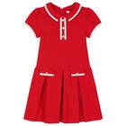 Girls Red Polo Dress, 2, hi-res